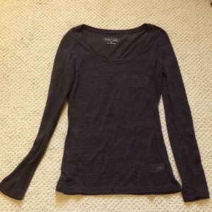 Long sleeve brown burnout style shirt